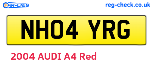 NH04YRG are the vehicle registration plates.