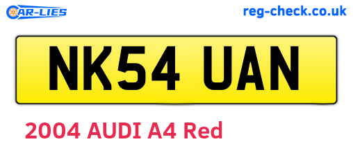 NK54UAN are the vehicle registration plates.