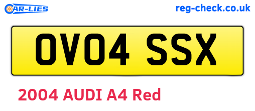 OV04SSX are the vehicle registration plates.