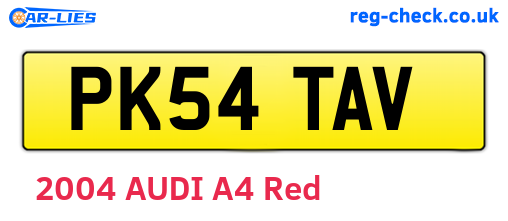 PK54TAV are the vehicle registration plates.