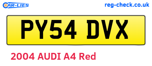 PY54DVX are the vehicle registration plates.