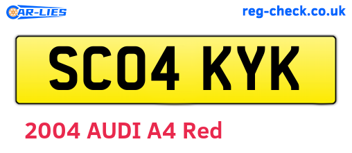 SC04KYK are the vehicle registration plates.