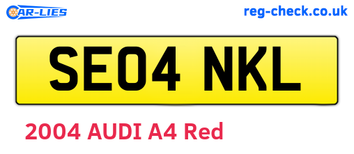 SE04NKL are the vehicle registration plates.