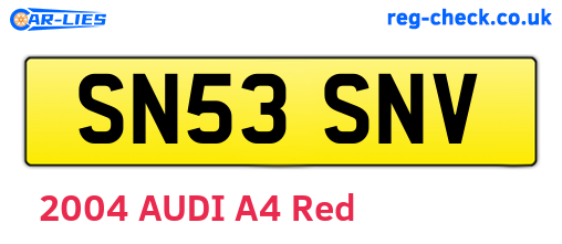 SN53SNV are the vehicle registration plates.
