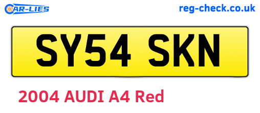 SY54SKN are the vehicle registration plates.