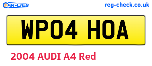 WP04HOA are the vehicle registration plates.