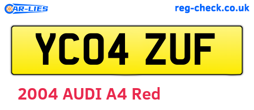 YC04ZUF are the vehicle registration plates.