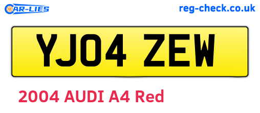 YJ04ZEW are the vehicle registration plates.