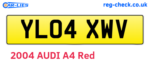 YL04XWV are the vehicle registration plates.