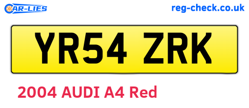 YR54ZRK are the vehicle registration plates.