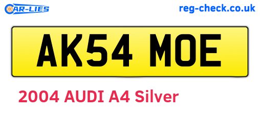 AK54MOE are the vehicle registration plates.
