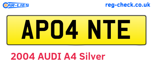 AP04NTE are the vehicle registration plates.