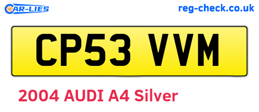 CP53VVM are the vehicle registration plates.