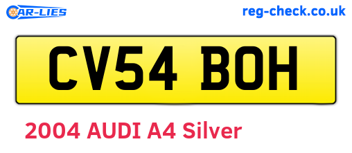 CV54BOH are the vehicle registration plates.