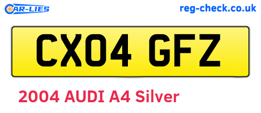 CX04GFZ are the vehicle registration plates.