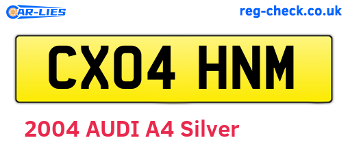 CX04HNM are the vehicle registration plates.