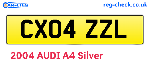 CX04ZZL are the vehicle registration plates.