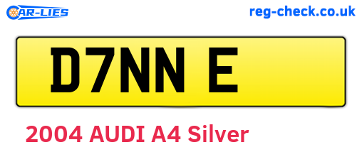 D7NNE are the vehicle registration plates.