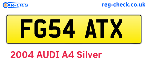 FG54ATX are the vehicle registration plates.