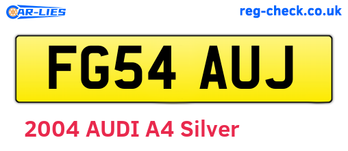 FG54AUJ are the vehicle registration plates.