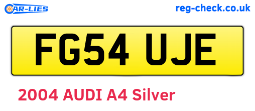 FG54UJE are the vehicle registration plates.