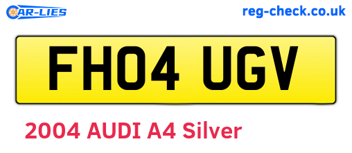FH04UGV are the vehicle registration plates.