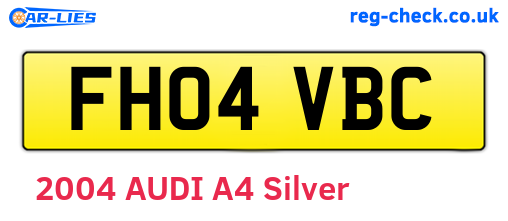 FH04VBC are the vehicle registration plates.