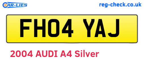 FH04YAJ are the vehicle registration plates.