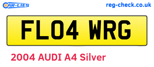 FL04WRG are the vehicle registration plates.