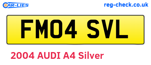 FM04SVL are the vehicle registration plates.
