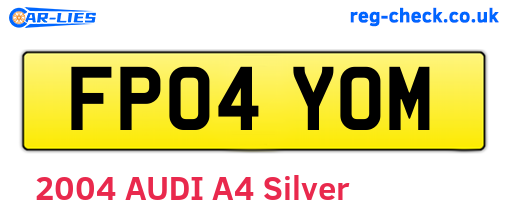 FP04YOM are the vehicle registration plates.