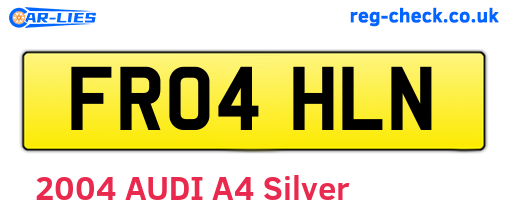 FR04HLN are the vehicle registration plates.