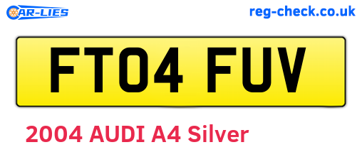 FT04FUV are the vehicle registration plates.
