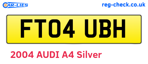 FT04UBH are the vehicle registration plates.