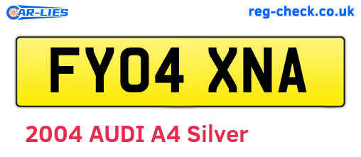 FY04XNA are the vehicle registration plates.