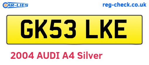 GK53LKE are the vehicle registration plates.