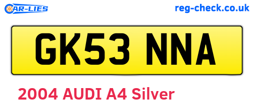 GK53NNA are the vehicle registration plates.