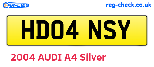 HD04NSY are the vehicle registration plates.
