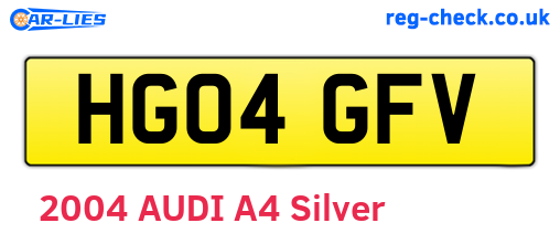 HG04GFV are the vehicle registration plates.
