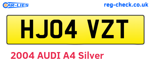 HJ04VZT are the vehicle registration plates.