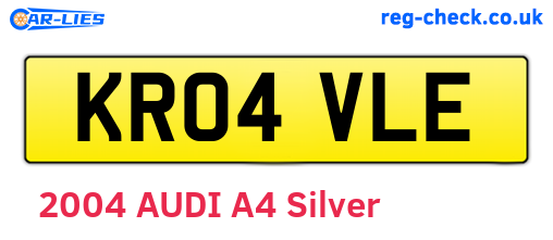 KR04VLE are the vehicle registration plates.