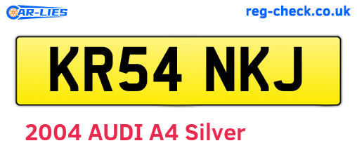KR54NKJ are the vehicle registration plates.