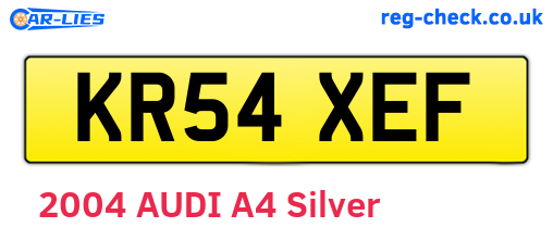 KR54XEF are the vehicle registration plates.