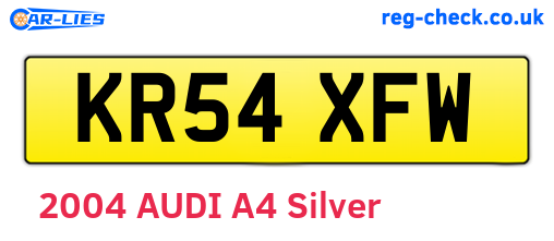 KR54XFW are the vehicle registration plates.