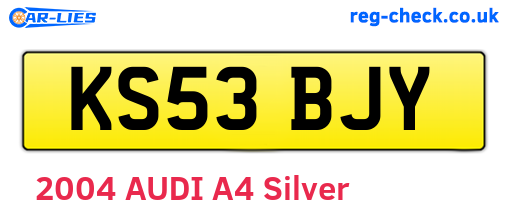 KS53BJY are the vehicle registration plates.