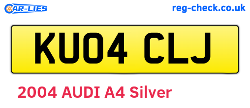 KU04CLJ are the vehicle registration plates.