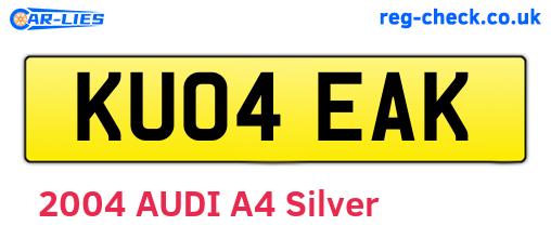 KU04EAK are the vehicle registration plates.