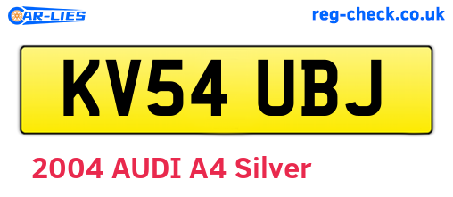 KV54UBJ are the vehicle registration plates.