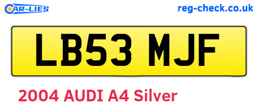 LB53MJF are the vehicle registration plates.