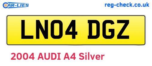 LN04DGZ are the vehicle registration plates.